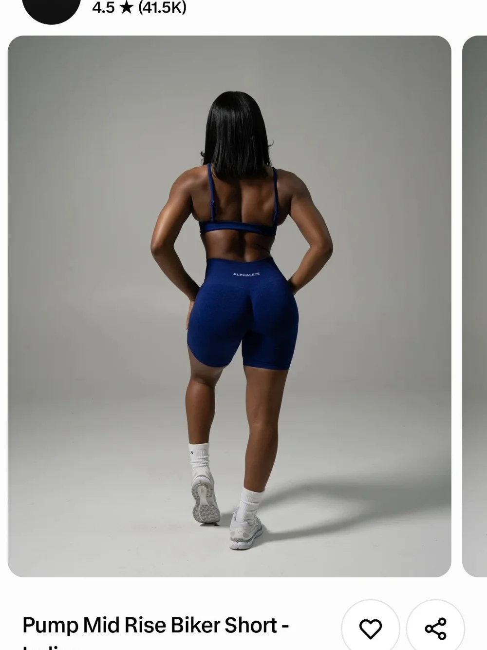 Alphalete Pump Mid Rise Biker Shorts - Indigo Blue